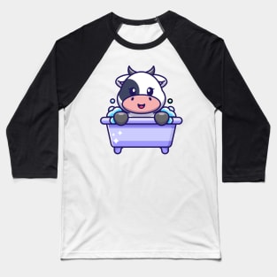 Cute cow in a bathtub cartoon character Baseball T-Shirt